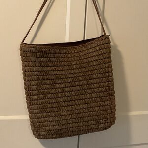 Brown Woven Shoulder Bag